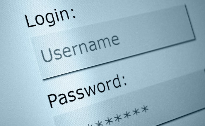 Login-Maske am Computer