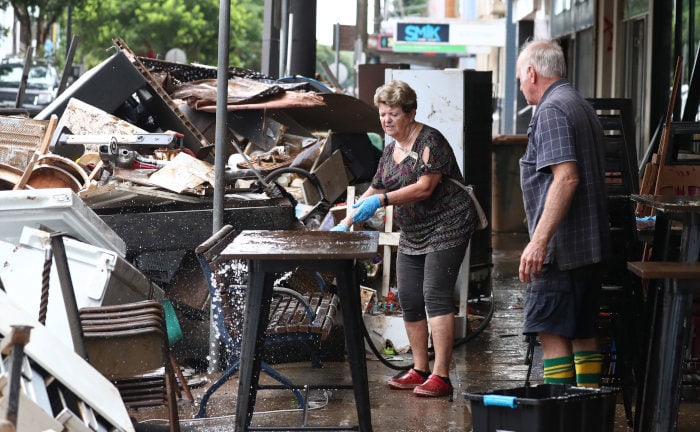 Aufräumarbeiten nach der Flut in Northern New South Wales, Australien