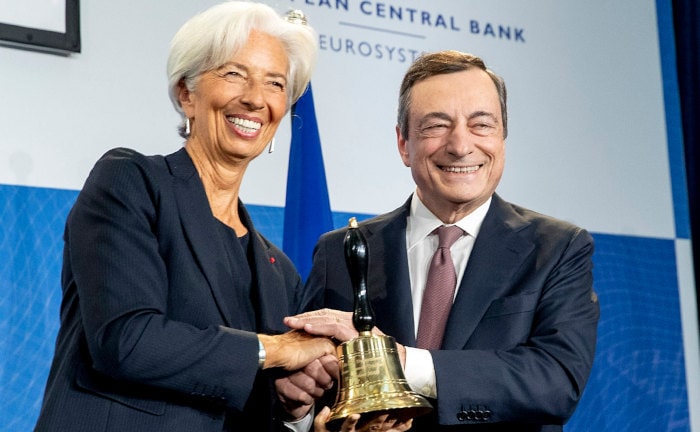 Mario Draghi übergibt im Oktober 2019 den EZB-Vorsitz an Christine Lagarde