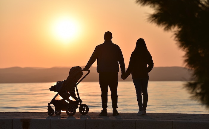 Eine Familie im Urlaub