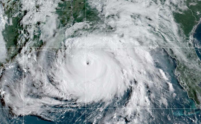 Hurrikan Ida im Sommer 2021 über dem US-Bundesstaat Louisiana