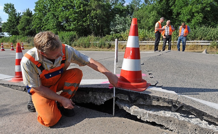 Hitzeschaden an Autobahn