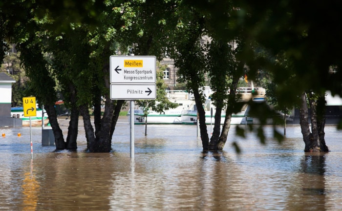Nicht nur im Rheinland, auch in Sachsen treten Flüsse regelmäßig über die Ufer, wie hier in Dresden 2013