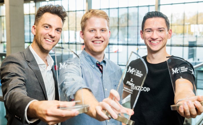 Jungmakler des Jahres (von links): Andreas Reiter, Robin Lerch und Kai Buczinski