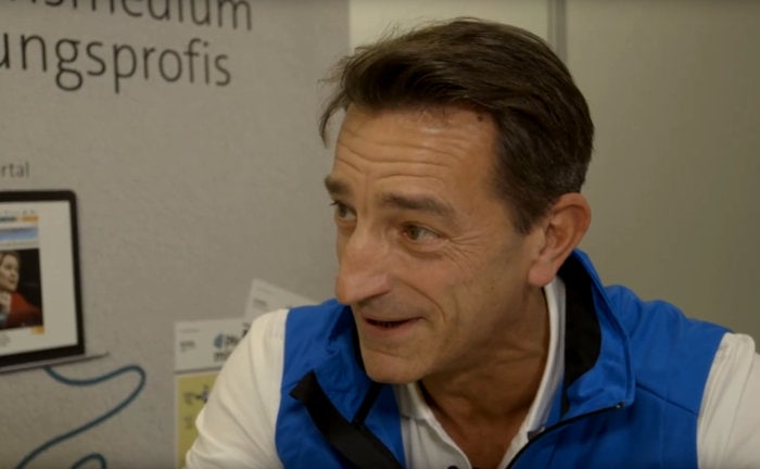 VPV-Geschäftsführer Torsten Poetz beim Interview auf der DKM