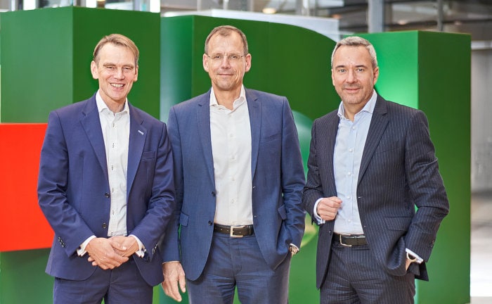 Vorstandsmitglieder der Talanx (von links): Jens Warkentin, Torsten Leue, Christopher Lohmann