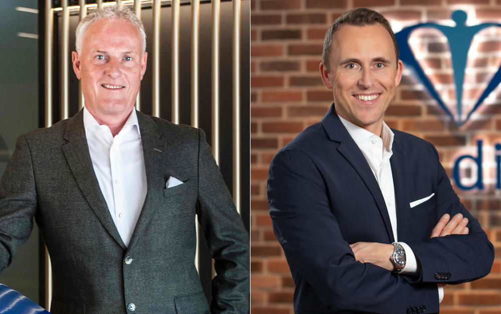 Charta-Vorstand Ulrich Neumann (links) und Ulf Papke, Chief Digital Officer Sales bei Blau Direkt