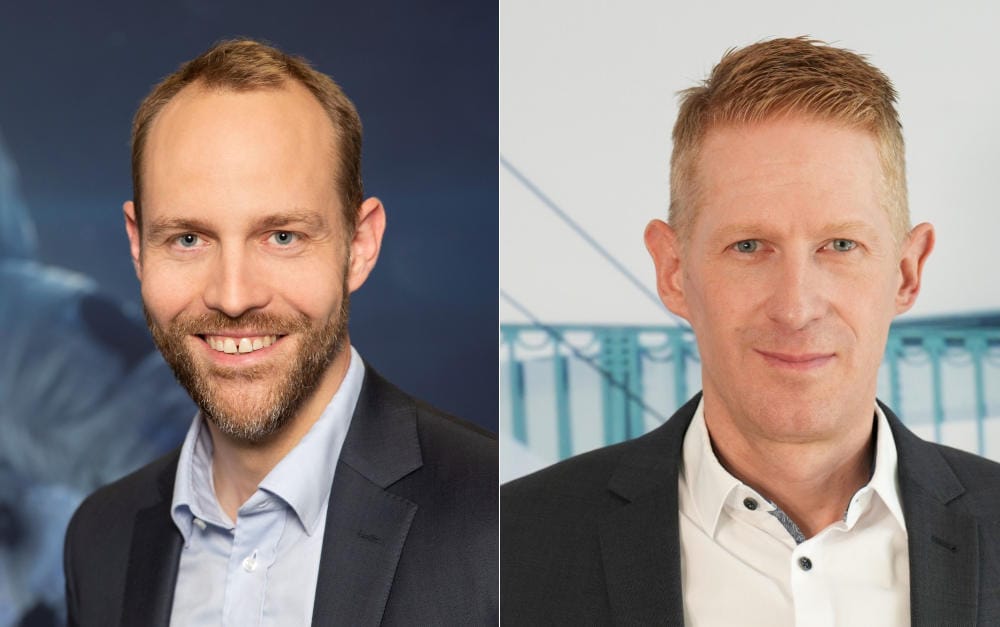 Axa-Manager Nils Reich (links) und Achim Dahlbokum