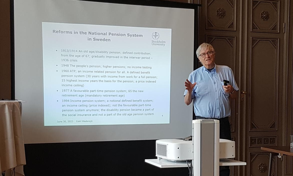 Eskil Wadensjö von der Stockholm University bei seinem Vortrag