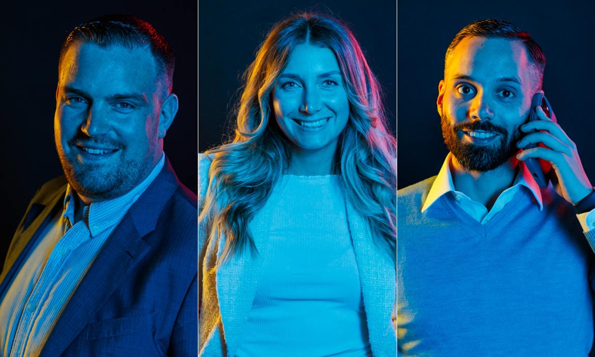 Sieger beim Jungmakler Award 2023 (v.l.): Tobias Breu, Justine Ivakovic, Axel Brückner