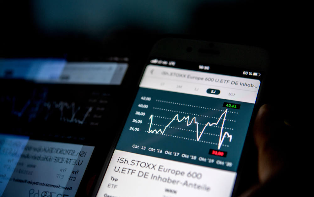 ETF auf europäische Aktien auf einem Smartphone