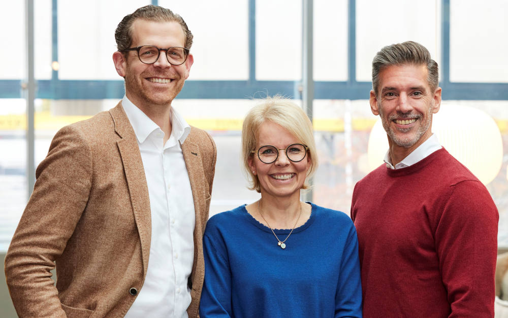 Vorstand der Roland Rechtsschutz ab 2024 (v.l.): Tobias von Mäßenhausen, Tarja Radler, Andreas Tiedtke