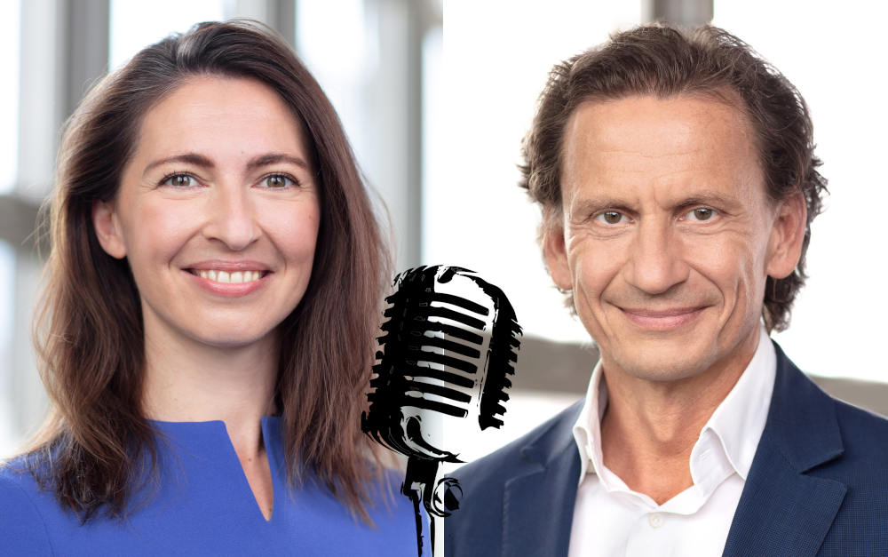 BVI-Hauptgeschäftsführer Thomas Richter und Altersvorsorgespezialistin Cvetelina Todorova im Podcast