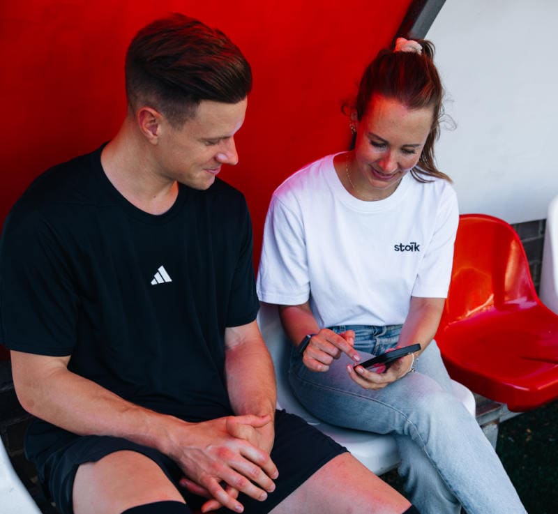 Torhüter Marc-André ter Stegen und Franziska Geier, Geschäftsführerin von Stoïk in Deutschland (Foto: Stoïk)