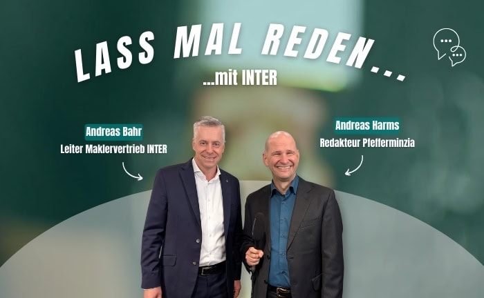Pfefferminzia-Redakteur Andreas Harms sprach auf der DKM in Dortmund mit Andreas Bahr, Leiter des Maklervertriebes bei der Inter.