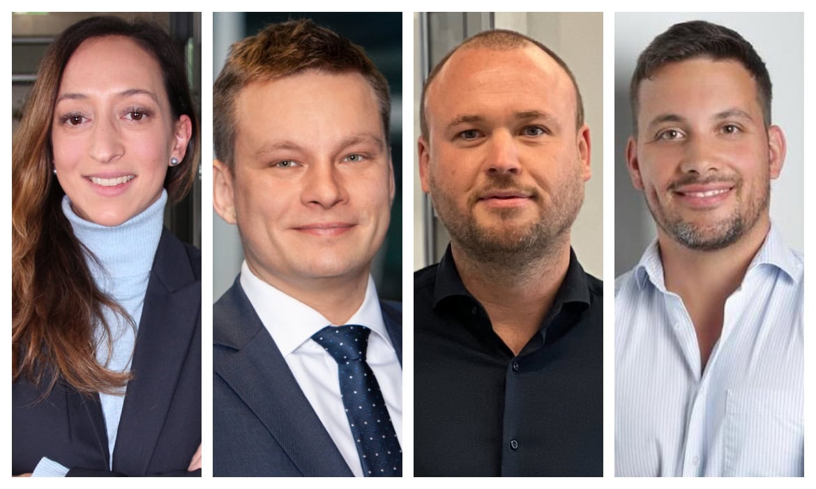 Julia Nebe, Branchenleiterin Cyber bei der Baloise, Maximilian Mäder, Geschäftsführer Performio Daniel Berger, Vertriebsdirektor Deutschland von Stoïl, und Julia Nebe, Branchenleiterin Cyber bei der Baloise, Maximilian Mäder, Geschäftsführer Performio Daniel Berger, Vertriebsdirektor Deutschland von Stoïl, und John Braun, Vertriebsleiter bei Baobab