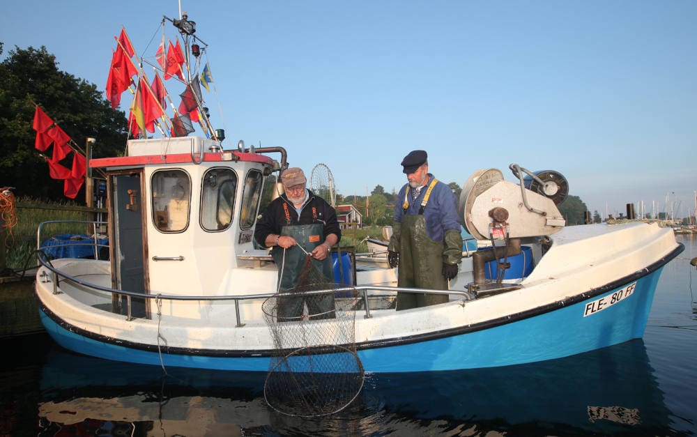 Männer im Rentenalter arbeiten als Fischer in der Nähe von Flensburg: 13 Prozent der Neurentner in Deutschland gehen weiter einer Tätigkeit nach