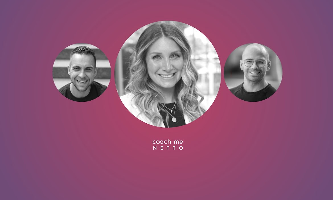 Stephan Busch (links) und Tim Schreitmüller (rechts) von CoachMeNetto interviewen Menschen aus der Branche zum Thema Unternehmertum. Dieses Mal: Justine Ivakovic.
