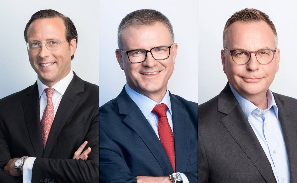 Leiten künftig den Vertrieb von HDI Deutschland (v.l.n.r.): Thomas Lüer (Vorstand Vertrieb & Marketing), Norbert Eickermann (Exklusiv/-Direktvertrieb) und Thorsten Jahnke (Makler-/Kooperationsvertrieb)
