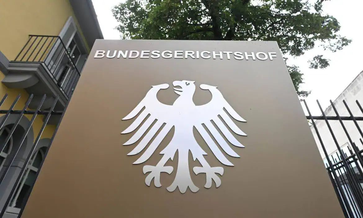 Gerichtsschild des Bundesgerichtshofs in Deutschland.