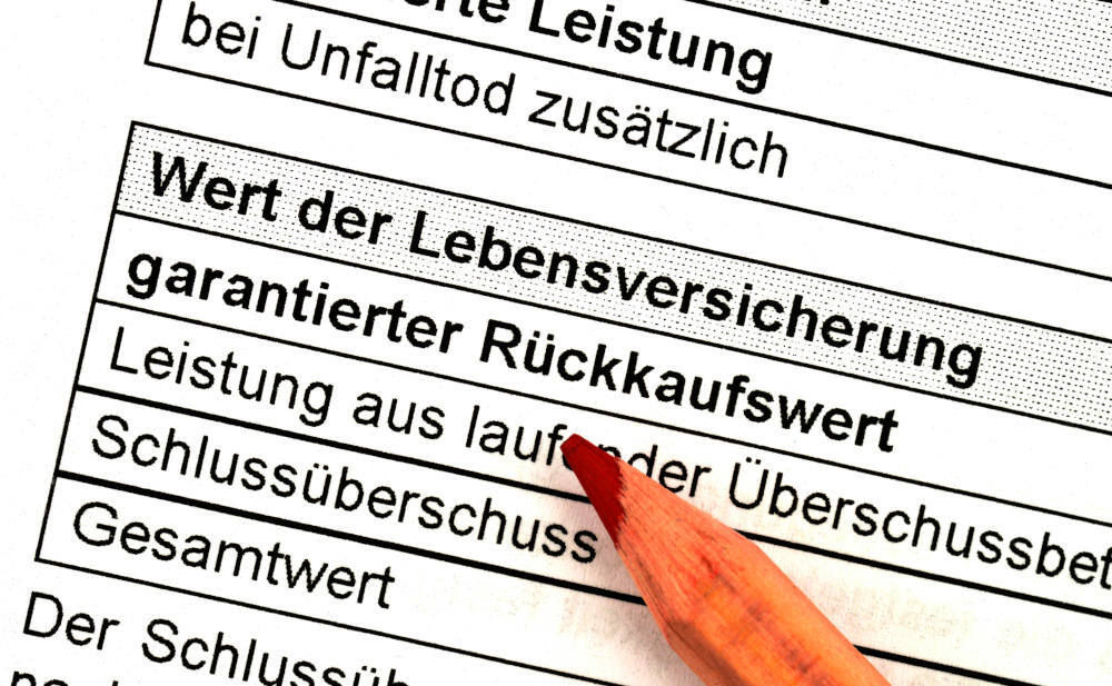 Absicherung bei Lebensversicherung, Rückkaufswert, garantiert, Vorsorge, Versicherungsschutz.