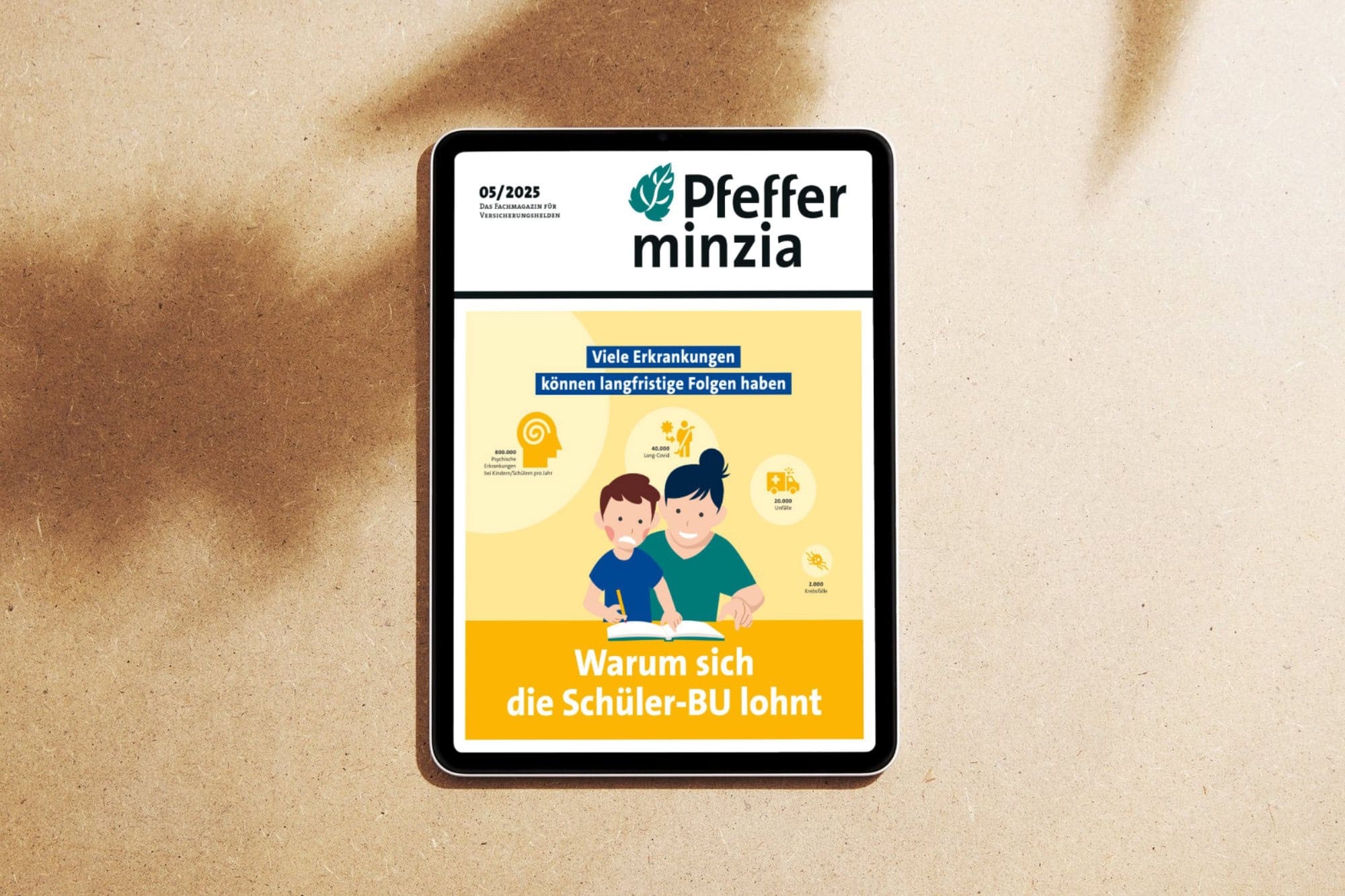 Blick auf das digitale Magazin Pfefferminzia.de mit Fokus auf Versicherungsthemen und Ratgeber.