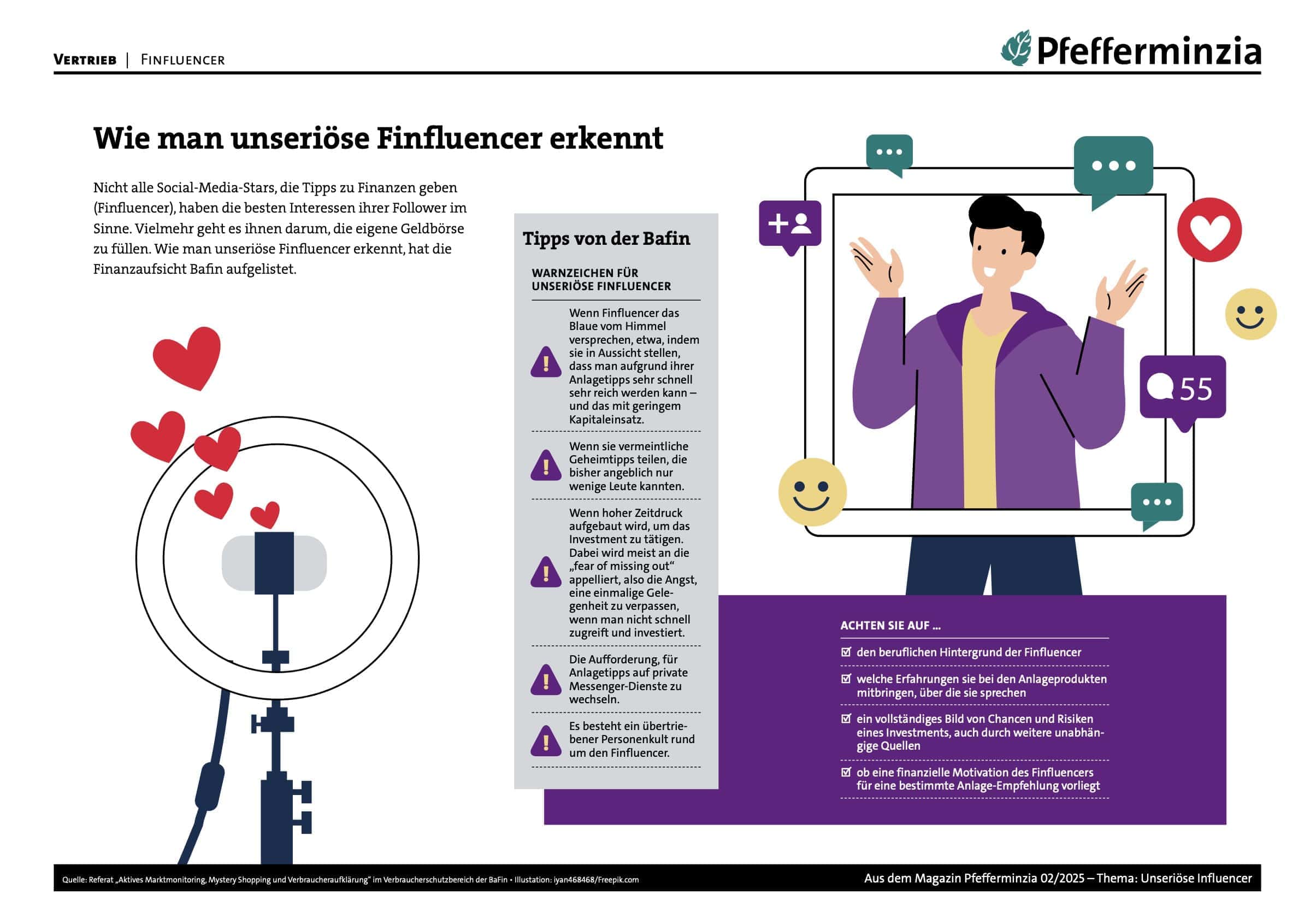 Fake Social-Media-Influencer erkennt man an fehlenden glaubwürdigen Tipps und übertriebenen Versprechen.